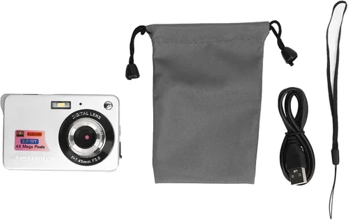 Vista 5 de Cámara digital, 48MP 2.7in LCD 4K Vlogging Cámara para disparar (Plata)
