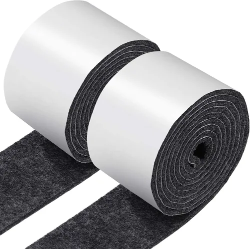 Vista 12 de Shappy Paquete de 2 tiras de fieltro con parte trasera adhesiva, rollo de cinta de fieltro, antideslizantes, autoadhesivas, cortables para muebles