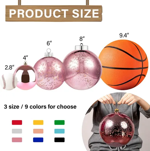 Vista 2 de XmasExp Adornos de Navidad grandes de 8 pulgadas, decoración de árbol gigante, bolas colgantes decorativas inastillables para decoración de fiestas