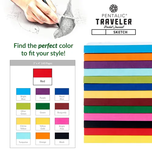 Vista 7 de Cuaderno de bocetos Travelers Dot Grid Pentalic Art, libre de ácidos