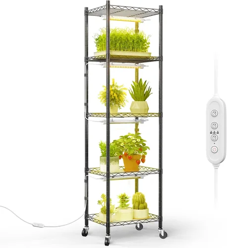 Vista 10 de FREELICHT Soporte para plantas con luz de cultivo de 5 niveles