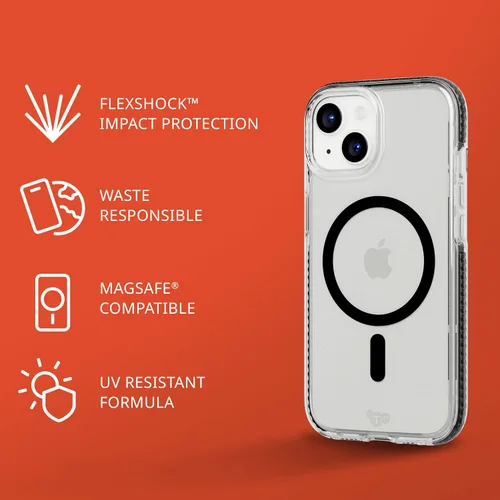 Vista 3 de Tech21 Evo Crystal - Funda para iPhone 17e, iPhone 15, compatible con MagSafe, funda de protección contra impactos, color negro grafito