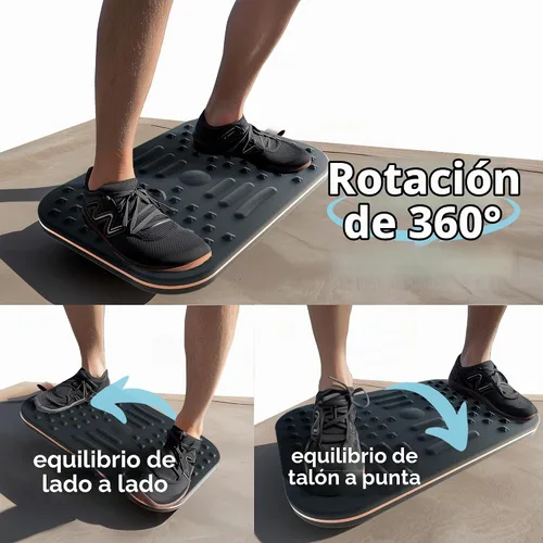 Vista 3 de 2-In-1 Standing Desk Balance Board & Foot Mat, Black
