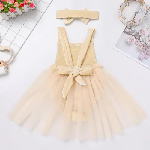 Vista 51 de Traje de bebé niña primer cumpleaños traje de encaje tul mameluco princesa tutú vestido de un año cumpleaños pastel Smash fotografía ropa