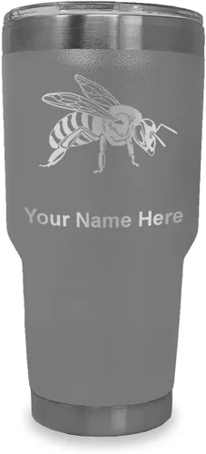 Vista 39 de LaserGram Vaso aislado al vacío de 20 onzas, abeja miel, grabado personalizado incluido (negro)