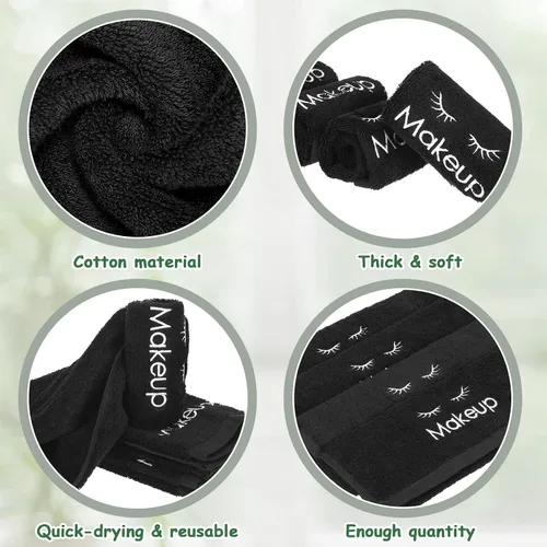 Vista 3 de Shimeyao Paños de maquillaje de 13 x 13 pulgadas, toallas de maquillaje reutilizables, paños desmaquillantes, toallas de limpieza facial, toallas