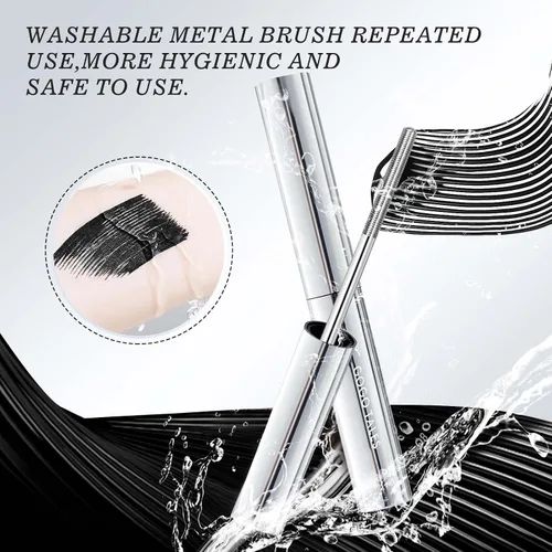 Vista 7 de Black Metal Wand Mascara, Iron Wand Mascara for Thin Short Sparse Lashes Negro