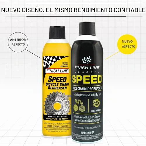 Vista 2 de Finish Line Speed Bike Desengrasante Cadenas de bicicleta Engranajes Frenos de disco 18 fl oz