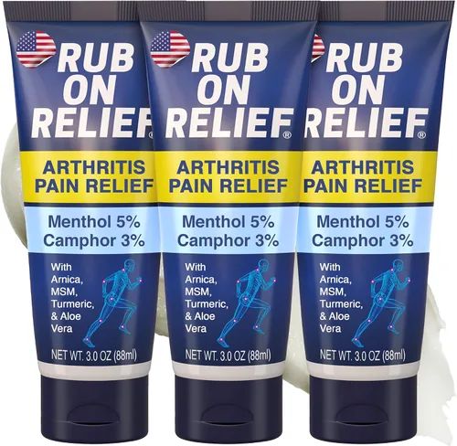 Vista 11 de RUB ON RELIEF Crema Tópica para Alivio del Dolor - Crema No Grasosa para Dolor de Articulaciones para Rodillas, Hombros y Espalda, Artritis Dirigida