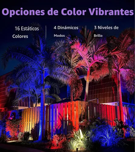 Vista 3 de SUNVIE RGBW - Focos de Halloween para exteriores de 12 W, luces LED