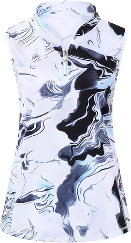 Vista 2 de Viracy Camiseta sin mangas con cremallera para mujer, de secado rápido, para entrenamiento de golf
