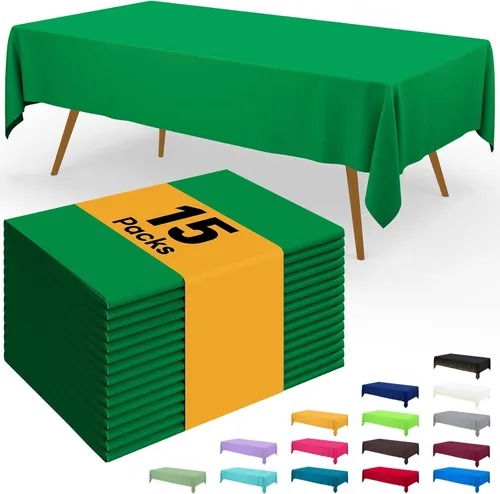 Vista 66 de Smiry - Juego de 6 manteles desechables, 54 x 78 pulgadas, manteles impermeables rectangulares para fiestas, cubierta de mesa de plástico