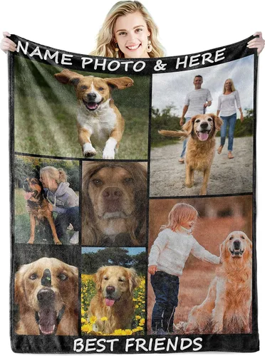 Vista 20 de Youltar Regalos personalizados para el día de la madre para mamá, manta de fotos personalizada de hija e hijo, 6 collages de fotos de 30 x 40