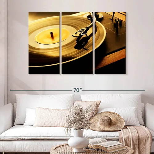 Vista 196 de Elephant Stock BW - Reproductor de discos de vinilo para pared, lienzo horizontal, decoración de pared de sala de estar de 3 piezas, impresión