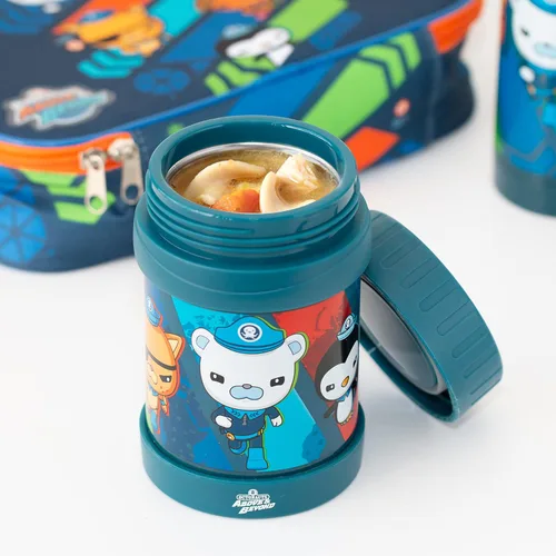 Vista 3 de Octonauts Above & Beyond - Tarro de alimentos de acero inoxidable de 13 onzas para niños, con aislamiento al vacío de doble pared azul, a prueba