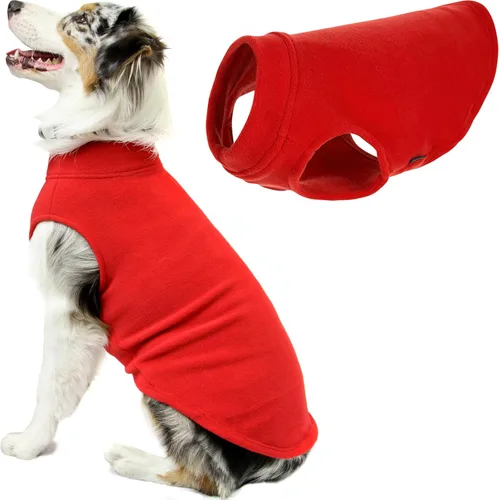 Vista 30 de Gooby - Chaleco de Vellón Elástico, Chaleco de Vellón Tipo Pullover Chaqueta Suéter para Perros, Azul Argyle, Extra Pequeño