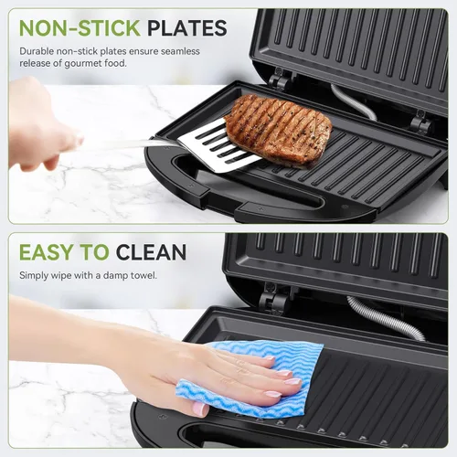 Vista 2 de OSTBA Panini Press Sandwich Maker, 2 rebanadas Sandwich Tostador Grill