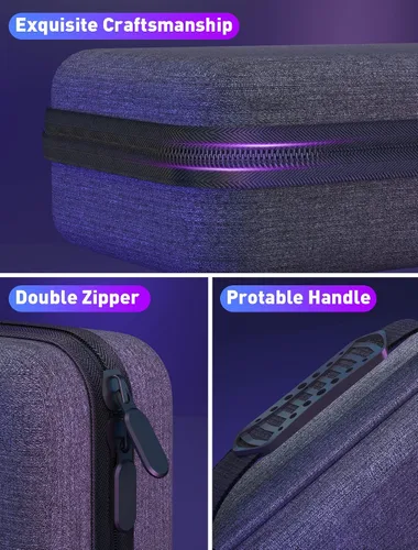 Vista 6 de Steamhof Carrying Case for Steam Deck, Portable Hard Shell Travel Case for Steam Deck Console and Accessories Comes with a Soft Lining, Extra AC