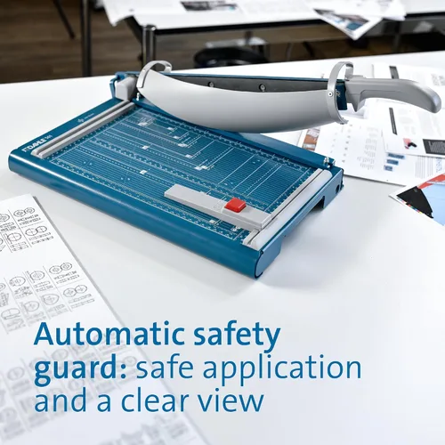 Vista 5 de Dahle Cortadora de guillotina 561 premium, longitud de corte de 14 pulgadas, capacidad de 35 hojas, hoja autoafilable, abrazadera automática