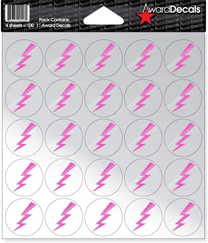 Vista 7 de Award Decals Juego de calcomanías de rayo (negro sobre transparente) (100 calcomanías de 1 pulgada), calcomanías originales Award Decals prémium