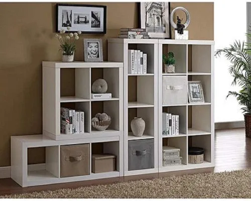 Vista 3 de Better Homes and Gardens - Estantería cuadrada con 4 cubos, color blanco