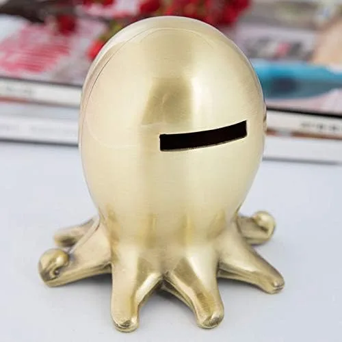 Vista 2 de Hucha de pulpo de metal personalizada