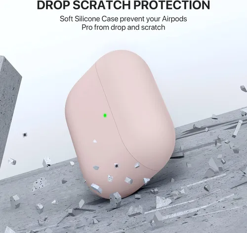Vista 3 de Miracase Funda protectora de silicona líquida de triple capa para AirPods Pro, versión 2019 LED visible, a prueba de golpes, funda de silicona suave