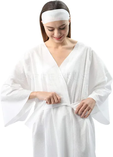Vista 2 de Bata de baño desechable de lujo, bata de spa unisex para mujeres y hombres
