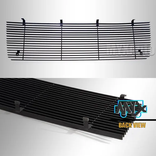 Vista 4 de Rejilla pulida delantera superior superior para Ford Bronco F-Series 1992-1997 Pickup F-150/F-250/F-350 Cromo Billet Grill Inserto de parrilla
