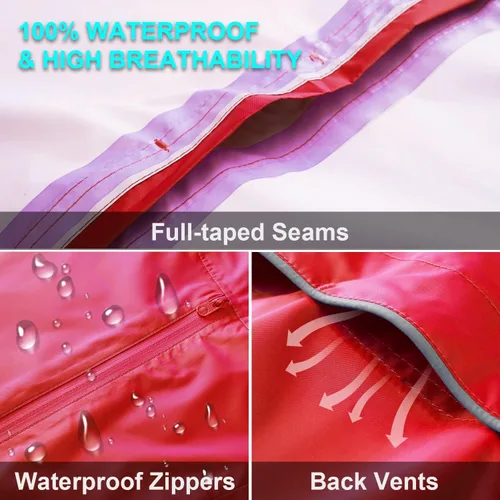 Vista 5 de BALEAF Chaqueta impermeable para hombre con capucha ligera de secado rápido para tormentas de lluvia