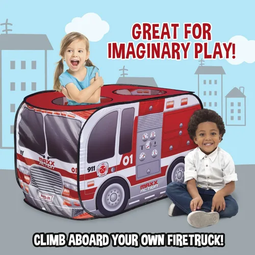 Vista 2 de Sunny Days Entertainment - Camión de bomberos desplegable, casa de juegos de interiores para niños y niñas