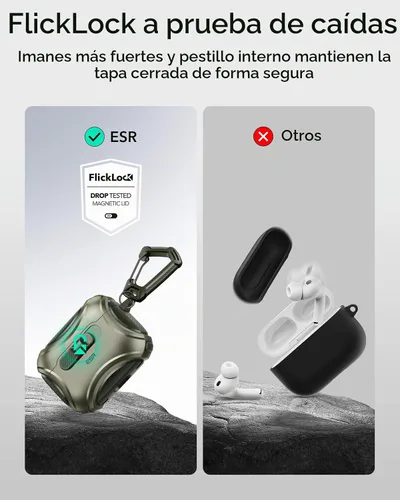 Vista 4 de ESR Funda para AirPods Pro 3 (2025), Compatible con Funda de AirPods Pro de 3ª Generación (Cable USB-C), MagSafe Sin Esfuerzo, Bloqueo a Prueba