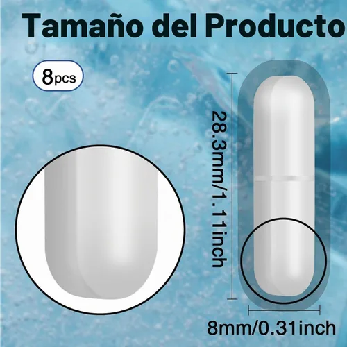 Vista 2 de Barra de agitación magnética 8 piezas - 8 barras de agitación de laboratorio recubiertas de PTFE de 30 mm para placa de agitación