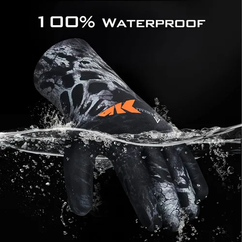 Vista 2 de KastKing IceRiver - Guantes de pesca 100% impermeables para hombres y mujeres, para pesca en clima frío y deportes al aire libre, ideales para pesca