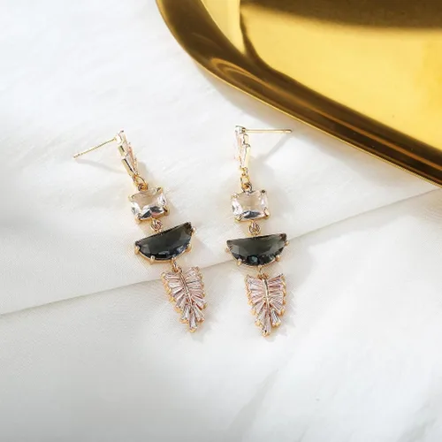 Vista 9 de Aretes colgantes de araña Art Deco para novias, accesorios de los años 20, aretes de boda vintage, aretes formales, diseño geométrico brillante