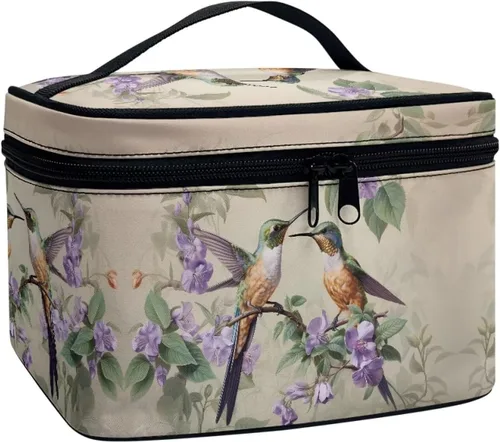 Vista 36 de Flashideas Bolsa de maquillaje para cosméticos Almacenamiento vertical Bolsa de maquillaje de viaje de gran capacidad, Caballo Azteca 1