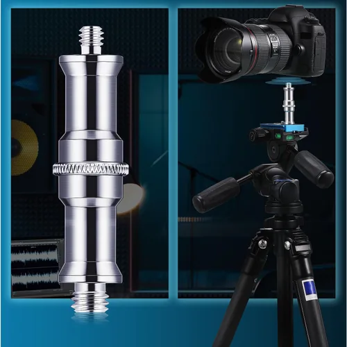 Vista 7 de 8 piezas estándar de 1/4 a 3/8 pulgadas convertidor macho de metal roscado tornillo adaptador de tornillo para cámara trípode soporte de luz