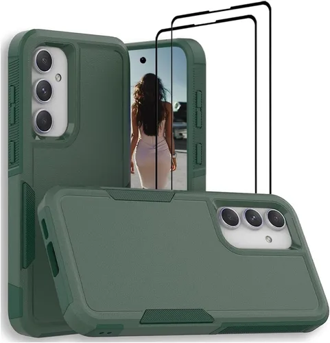Vista 97 de Jeylly Funda para Samsung Galaxy S10 Plus S10+, ajuste delgado, doble capa, resistente, absorción de golpes, TPU con carcasa trasera de Negro