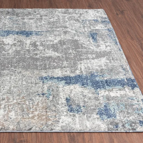 Vista 5 de LUXE WEAVERS Colección Euston 7679 - Alfombra de área abstracta azul de 2 x 7 pies