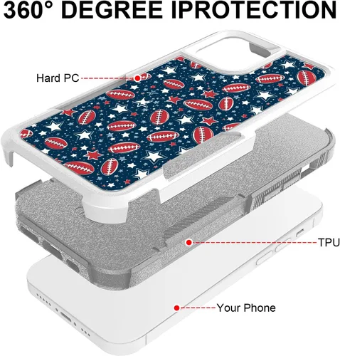 Vista 2 de Funda protectora para iPhone 12 Pro, diseño deportivo único de policarbonato duro de absorción de golpes + funda protectora híbrida de doble capa