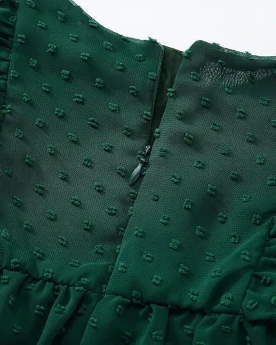 Vista 8 de Vestidos de verano para niñas pequeñas, con volantes, sin mangas, con lunares suizos, vestido de fiesta sólido para 18M-6 años
