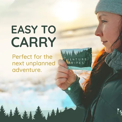 Vista 7 de Venture Wipes Toallitas corporales de aceite de árbol de té, toallitas de aventura para adultos, limpieza biodegradable con aloe y vitamina E