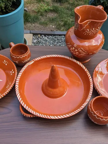 Vista 3 de Cerámica portuguesa Glaseada Terracota Arcilla Pollo Asador