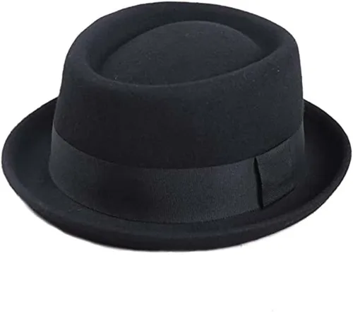 Vista 4 de Sombrero de pastel de cerdo Breaking Bad Sombreros de porkpie Sombreros de fieltro de lana Heisenberg Sombrero para hombre Sombreros de ala Fedora