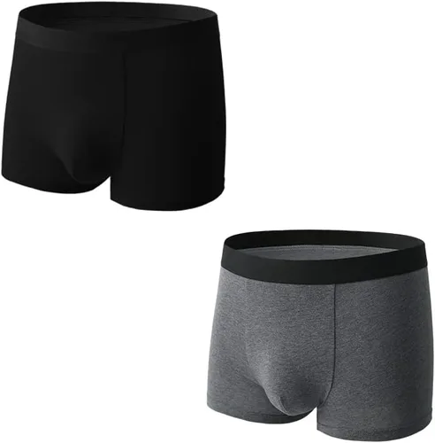 Vista 2 de Robesbon Calzoncillos tipo bóxer de algodón transpirable para hombre, paquete de ropa interior elástica suave