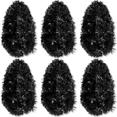 Vista 20 de Shappy Guirnalda de oropel de 90 pies, 6 rollos de guirnalda de oropel con purpurina metálica para decoración de boda, verano, Luau, fiesta