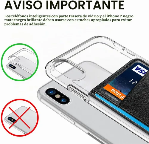 Vista 4 de Funda tipo cartera para teléfono, tarjetero para la parte posterior del teléfono, funda de piel con tapa compatible con iPhone, Samsung Galaxy Negro