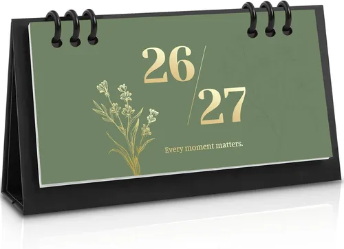 Vista 9 de Calendario de Escritorio Pequeño 2025-2026, Mini Calendario de Escritorio de Flores (Desde Junio 2025 hasta Diciembre 2026) Calendario de Escritorio