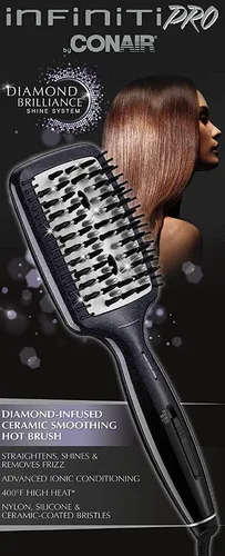 Vista 7 de Conair Infiniti Pro, cepillo alisador de cerámica con infusión de diamante, Negro