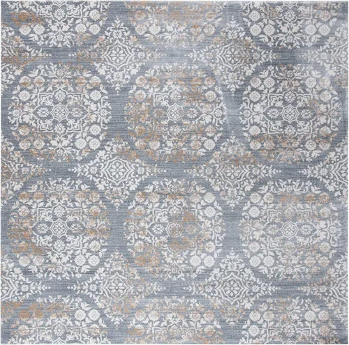 Vista 4 de SAFAVIEH Martha Stewart MSR0958G - Alfombra de área de 8 x 10 pies, color plateado y marfil, no desprende pelusa, para entrada, sala de estar
